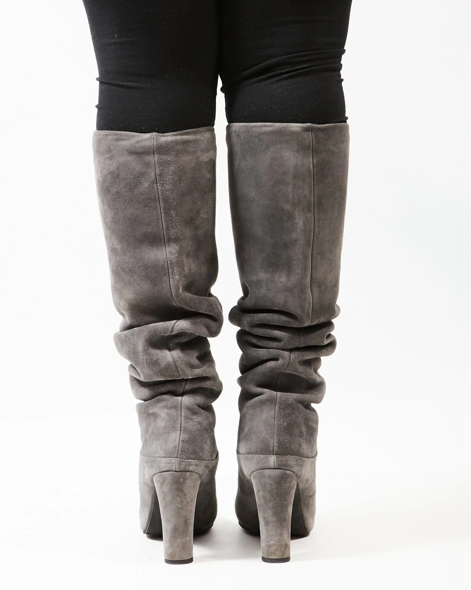 Stuart Weitzman Grey Suede High Heel Boots - 8.5