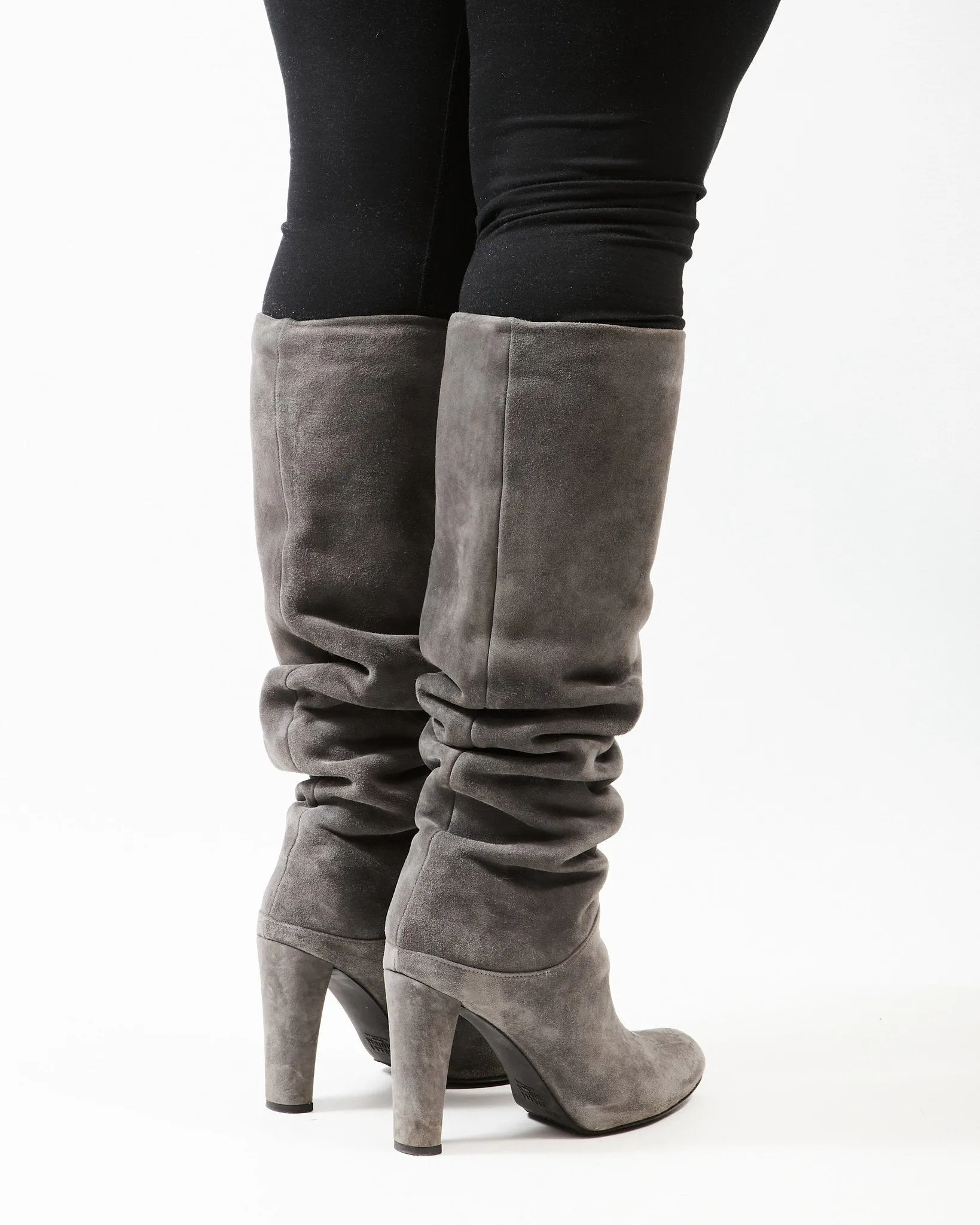 Stuart Weitzman Grey Suede High Heel Boots - 8.5