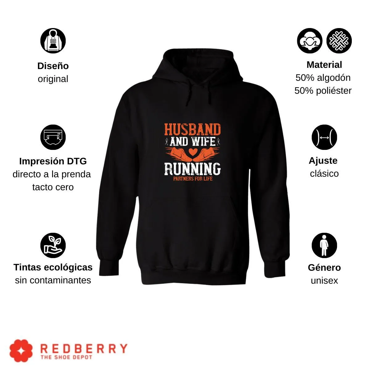 Sudadera Hombre  Hoodie Running Correr Maratón 010
