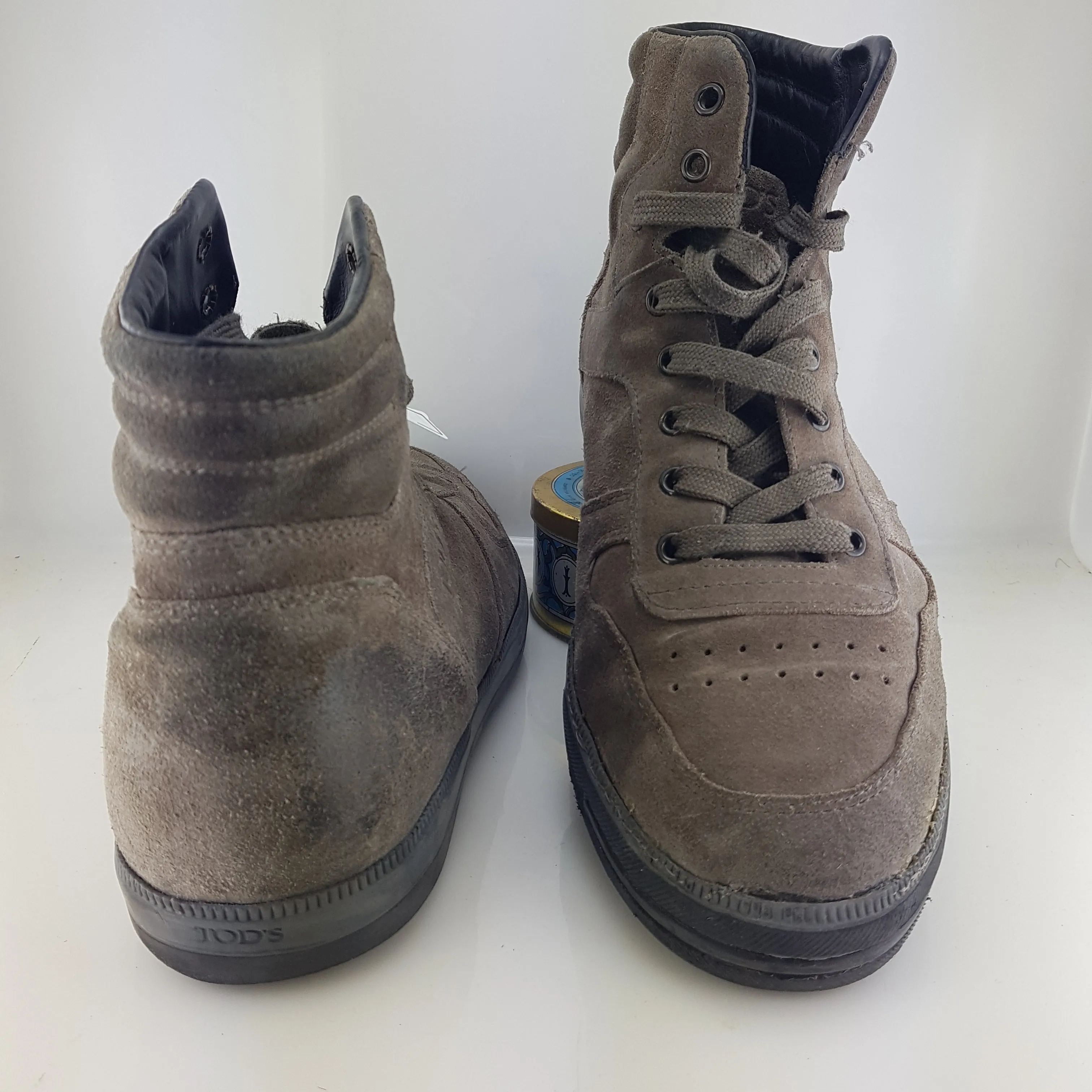 Suede high-top sneaker