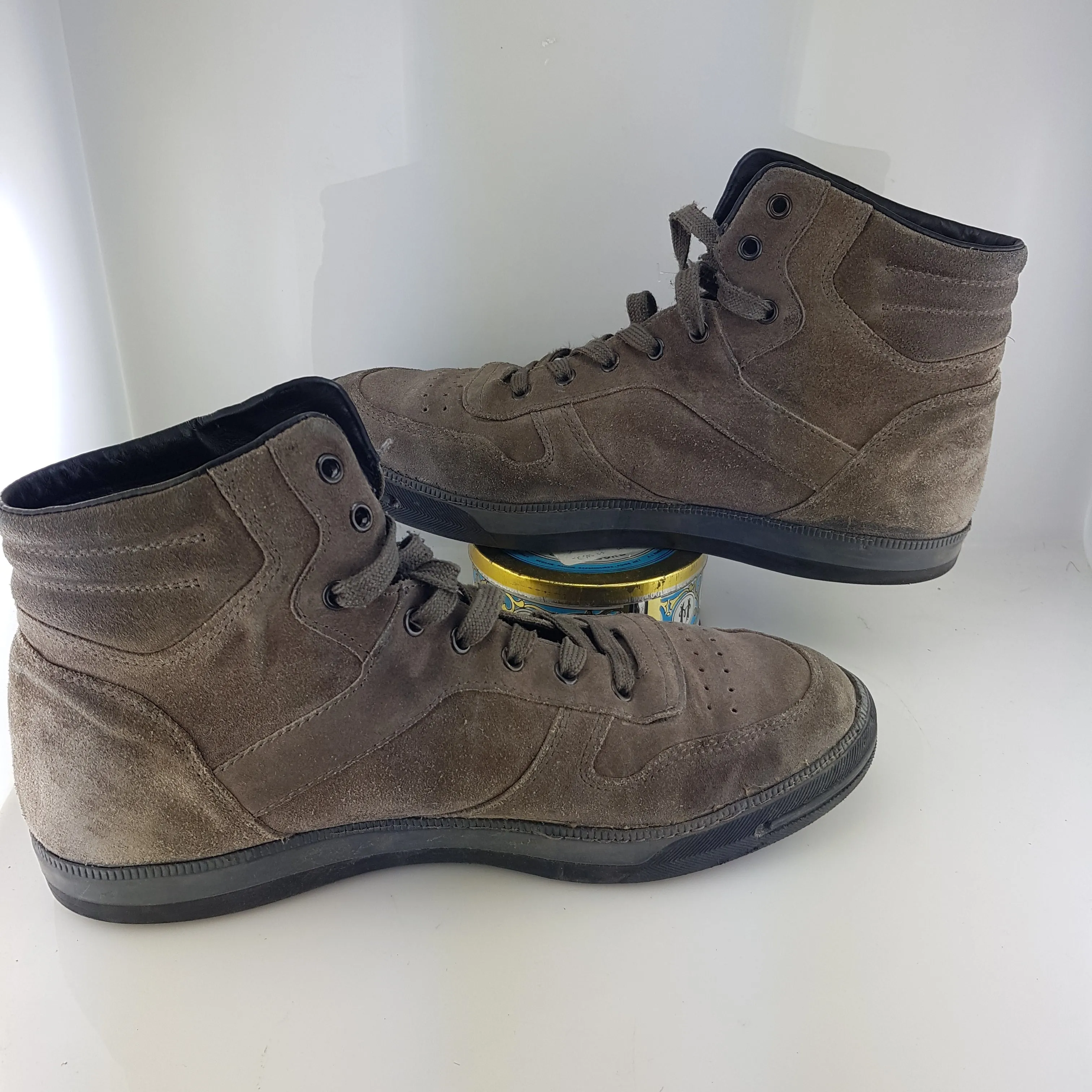 Suede high-top sneaker