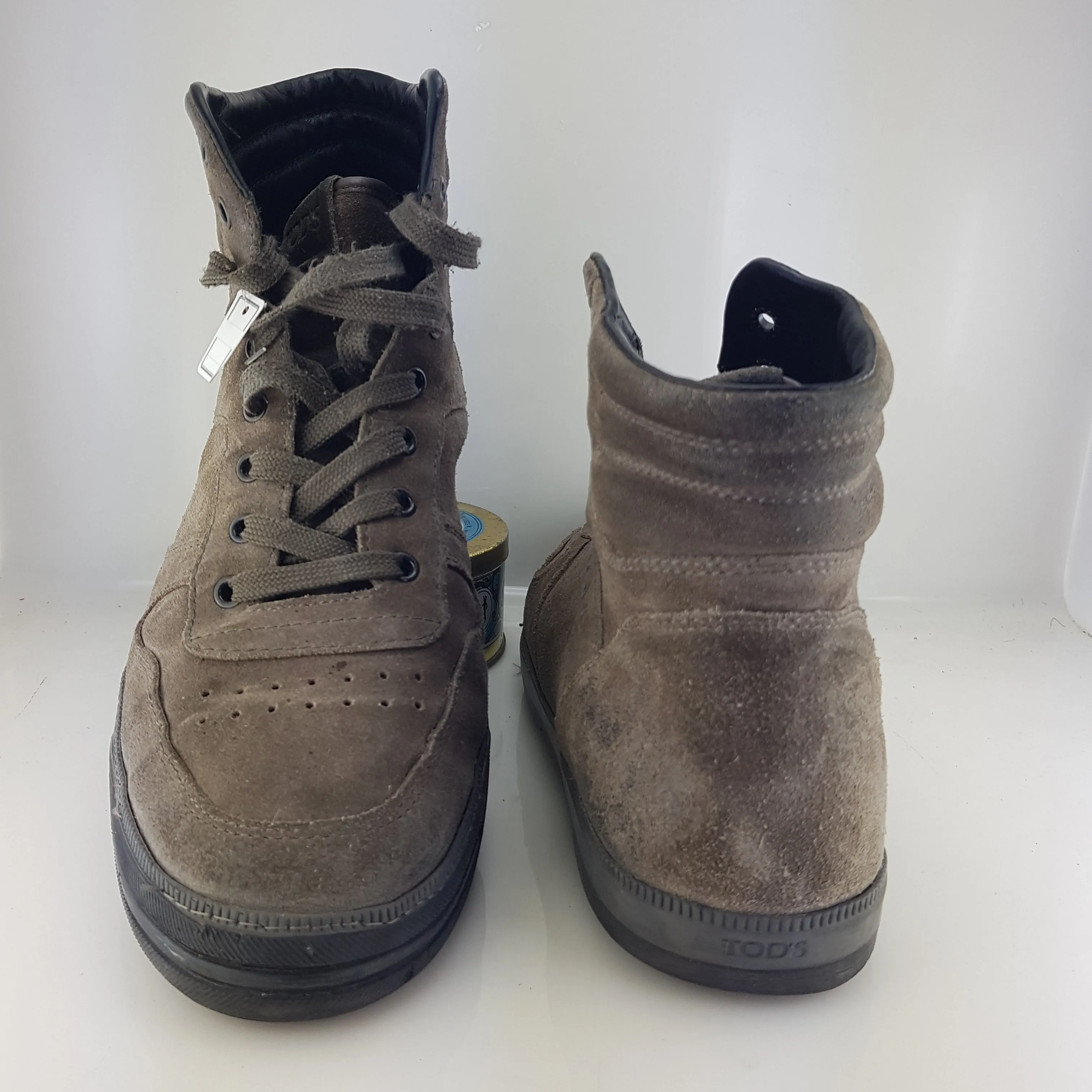 Suede high-top sneaker