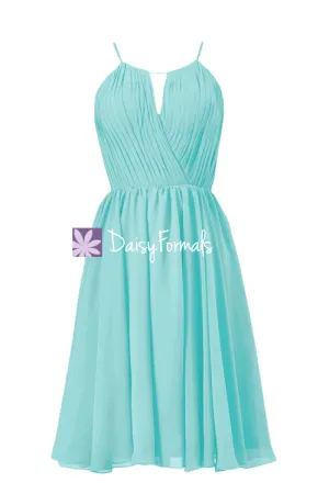 Tiffany's Inspired Bridesmaid Dress Short Beach Wedding Party Dress Knee Length Dress (BM10826S)