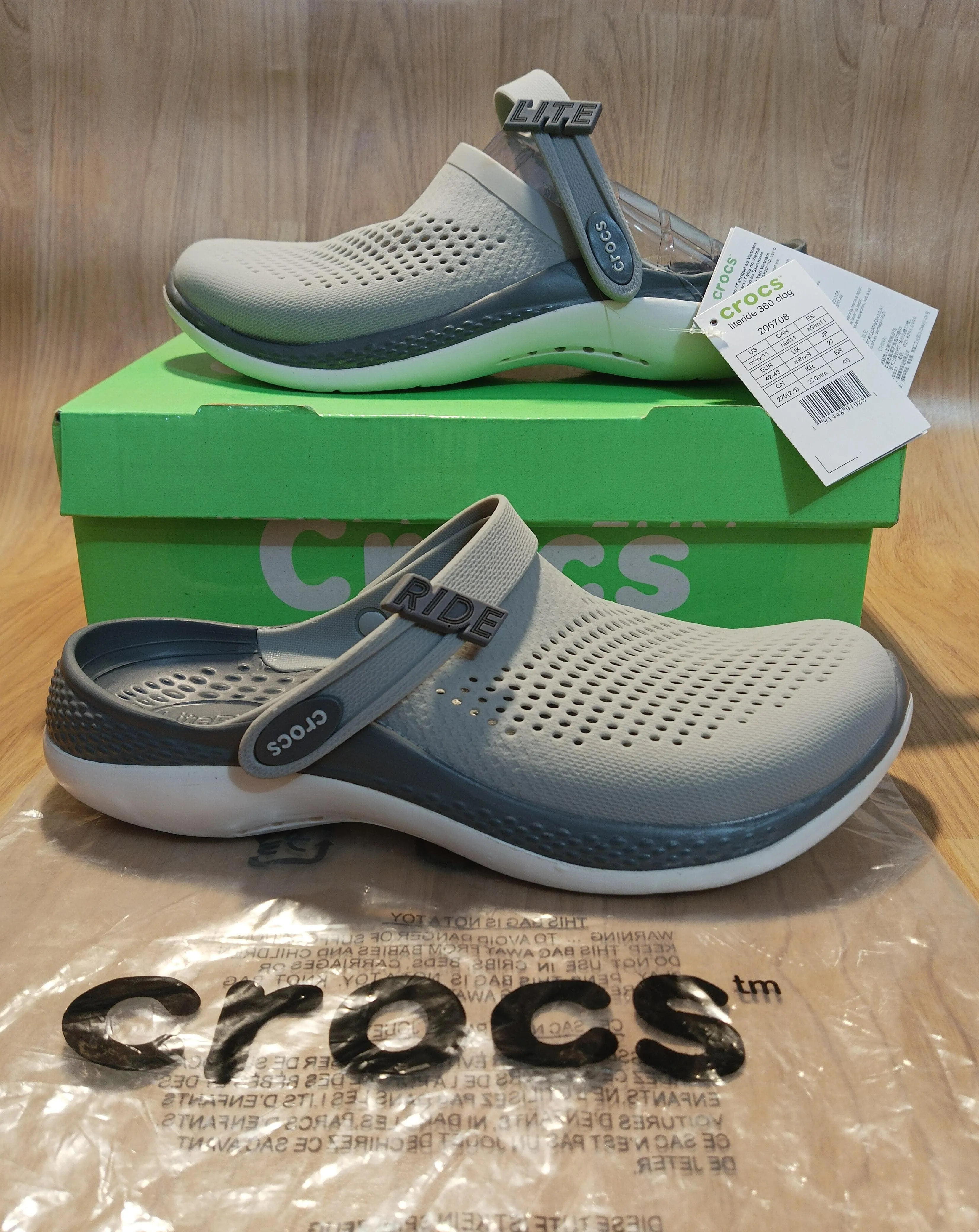 Unisex Literide 360 Clog - Slate with Grey & White Sole