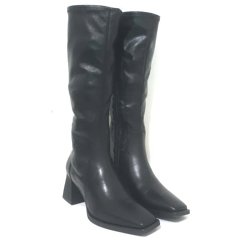 Vagabond Shoemakers Hedda Knee High Boots Black Leather Size 38 NEW