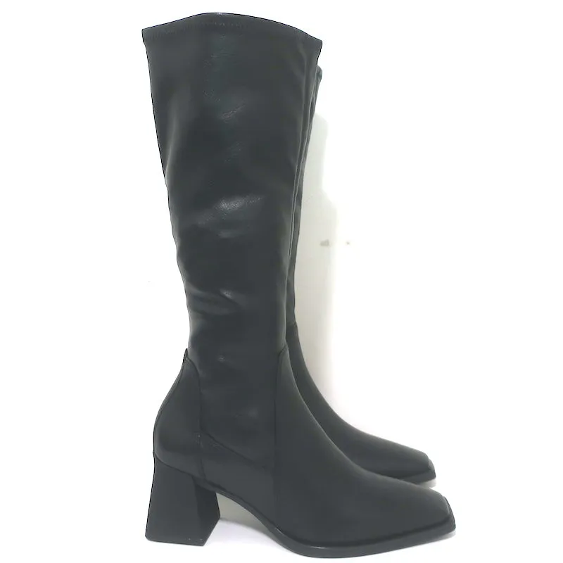 Vagabond Shoemakers Hedda Knee High Boots Black Leather Size 38 NEW