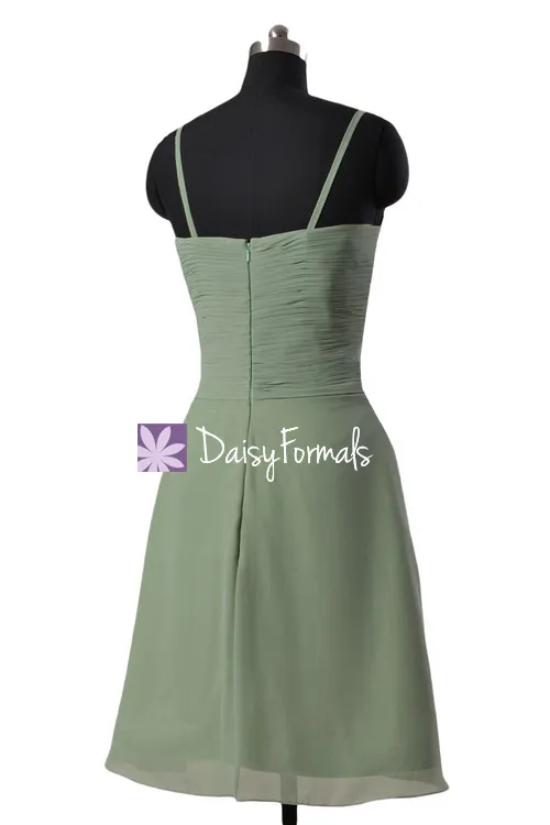 Xanadu Short Chiffon Bridesmaid Dress Prom Dress W/Spaghetti Straps(BM732AS)