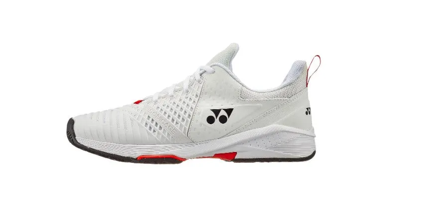 Yonex Power Cushion Sonicage 3 Men's Tennis Shoe in White/Red