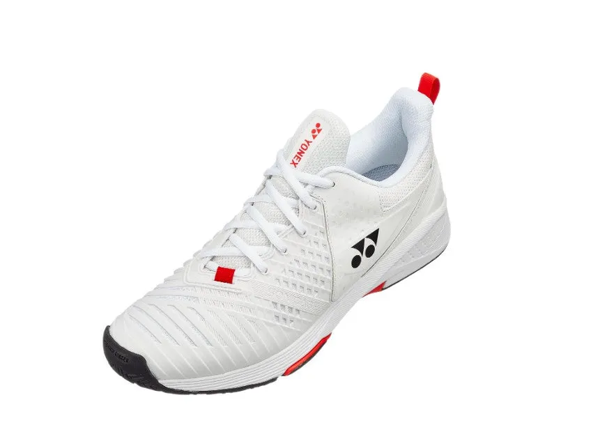 Yonex Power Cushion Sonicage 3 Men's Tennis Shoe in White/Red